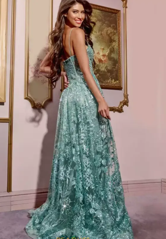 Long Dresses|Plus Sized Dresses^Jovani A Line Beaded Long Dress 42199