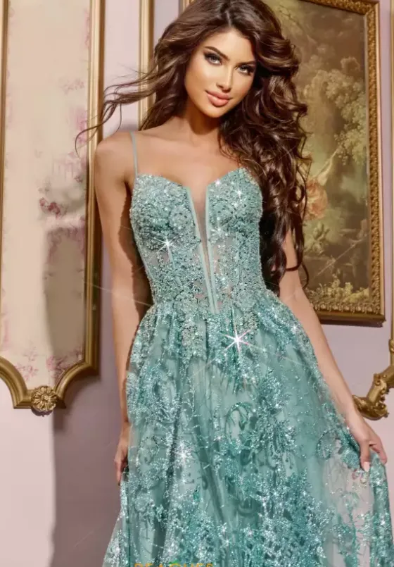 Long Dresses|Plus Sized Dresses^Jovani A Line Beaded Long Dress 42199