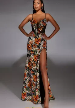 Winter Formal|Plus Sized Dresses^Alyce Paris 61809 Orange/Multi