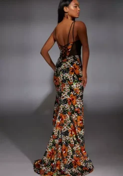 Winter Formal|Plus Sized Dresses^Alyce Paris 61809 Orange/Multi