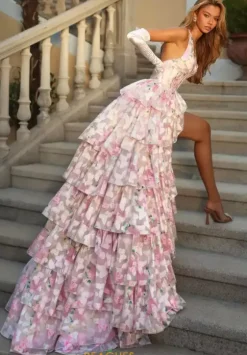 Long Dresses|Plus Sized Dresses^Alyce Paris 61996 Pink-White