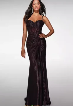 Fitted|Plus Size^Alyce Paris 62143 Black Plum