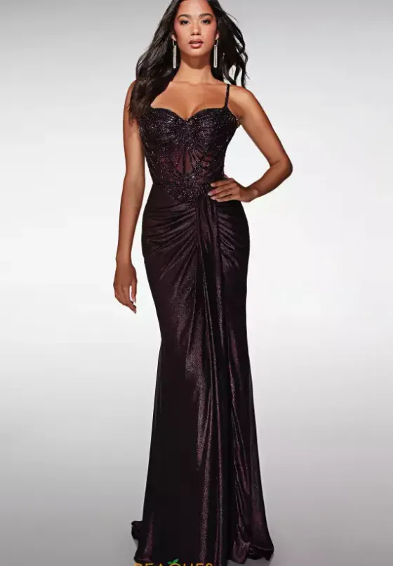 Fitted|Plus Size^Alyce Paris 62143 Black Plum