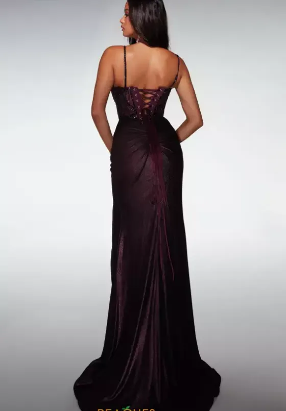 Fitted|Plus Size^Alyce Paris 62143 Black Plum