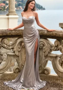 Fitted|Long Dresses^Alyce Paris 61490 Silver