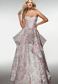 Long Dresses|Plus Sized Dresses^Alyce Paris 62071 Pink-White