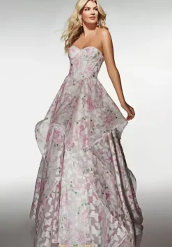 Long Dresses|Plus Sized Dresses^Alyce Paris 62071 Pink-White