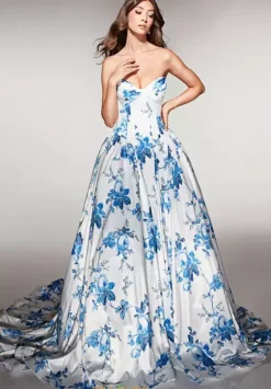 Long Dresses|Plus Sized Dresses^Alyce Paris 62026 Blue-White