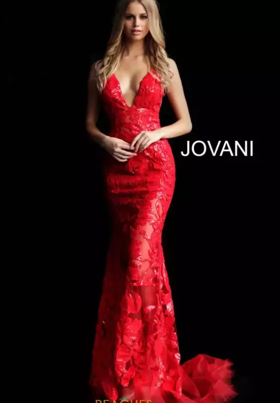 Winter Formal|Wedding Guest^Jovani Applique Long Fitted Dress 60283
