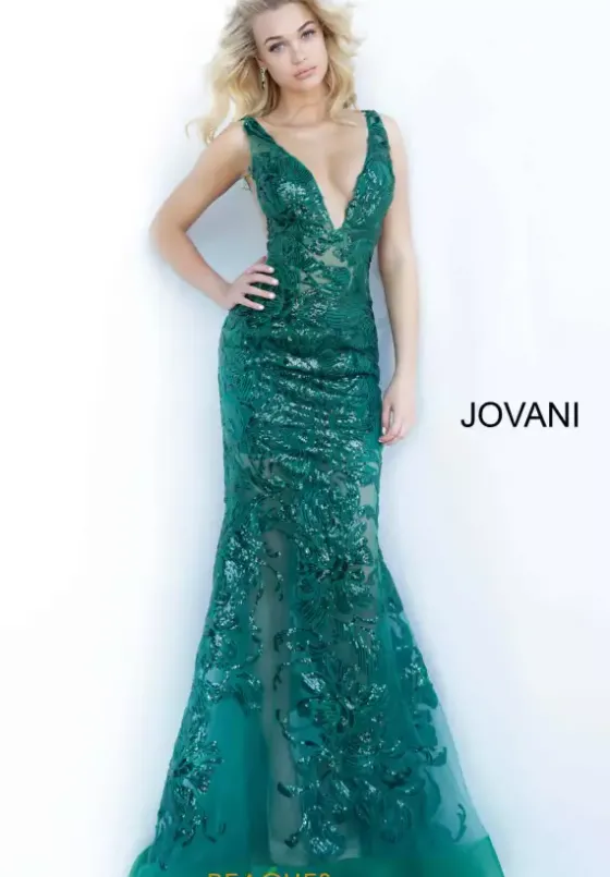 Winter Formal|Wedding Guest^Jovani Applique Long Fitted Dress 60283