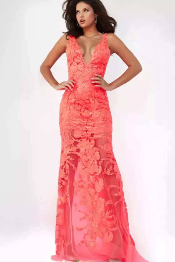 Winter Formal|Wedding Guest^Jovani Applique Long Fitted Dress 60283