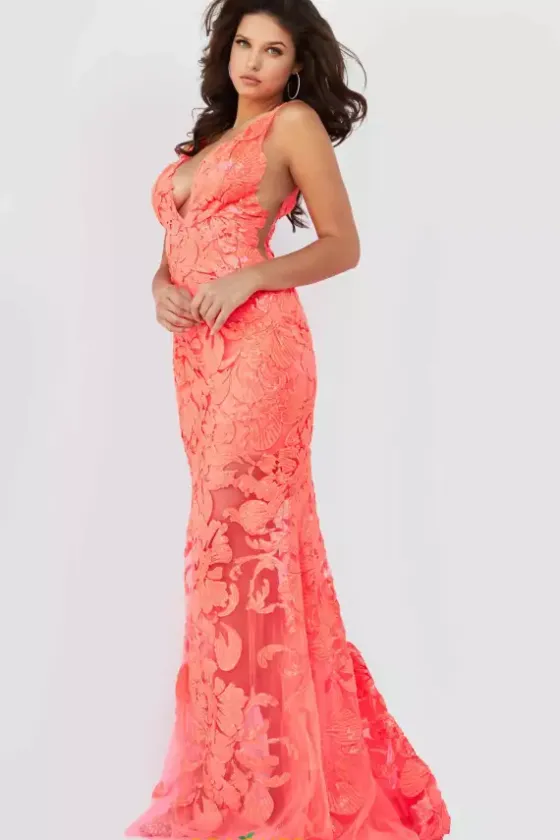 Winter Formal|Wedding Guest^Jovani Applique Long Fitted Dress 60283
