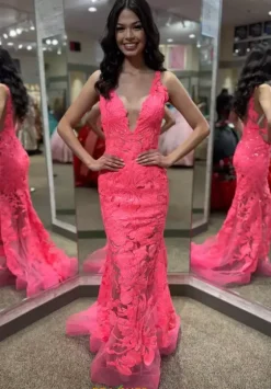 Winter Formal|Wedding Guest^Jovani Applique Long Fitted Dress 60283