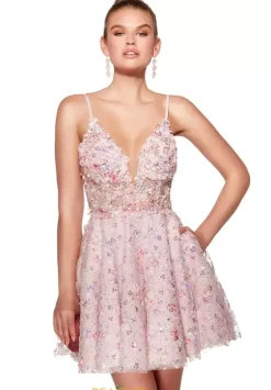 Bat Mitzvah|8Th Grade Dance^Alyce Applique Short A Line Dress 30017 Pink