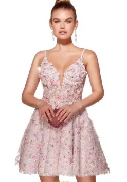 Bat Mitzvah|8Th Grade Dance^Alyce Applique Short A Line Dress 30017 Pink