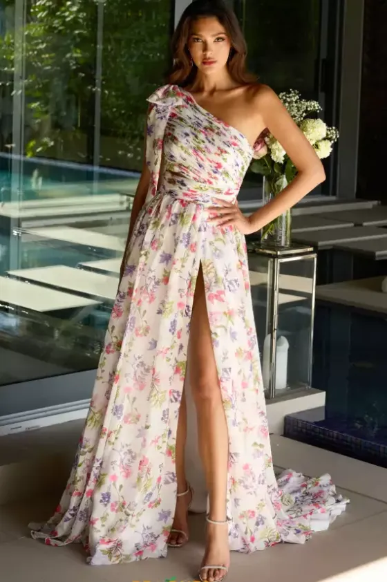 A Line|Long Dresses^Ava Presley 42237 White Multi