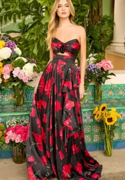 A Line|Plus Size^Ava Presley 47190 Black/Red