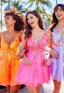 Bat Mitzvah|8Th Grade Dance^Ellie Wilde Beaded V-Neck Tulle Dress EW34603 Lilac