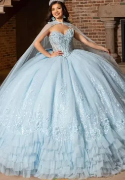 Sweet Sixteen^Rachel Allan Quince Cape only. Dress sold seperately.