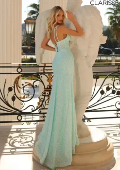 Fitted|Long Dresses^Clarisse 810417 Iridescent Smoke