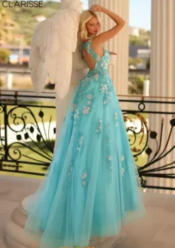 Long Dresses|Plus Sized Dresses^Clarisse 810456 Turquoise