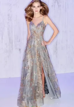 A Line|Long Dresses^Colette CL12006 Gold/Pewter