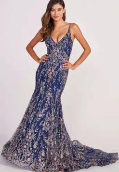 Fitted|Plus Size^Colette CL2021 Navy/Gold