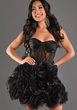 Wedding Guest|Sweet Sixteen^Jasz Couture Corset A Line Dress 1708 Black