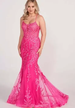 Fitted|Long Dresses^Ellie Wilde EW34090 Magenta