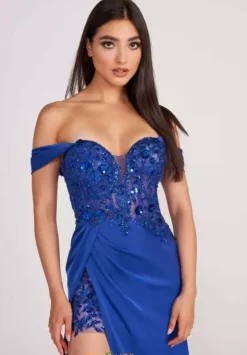 Long Homecoming Dresses|Fitted^Ellie Wilde EW34043 Royal Blue