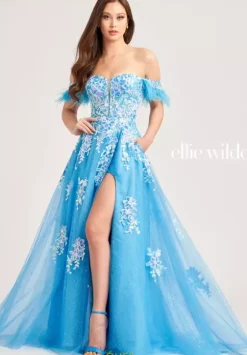 Sweet Sixteen|Plus Sized Dresses^Ellie Wilde EW35220 Cerulean Blue