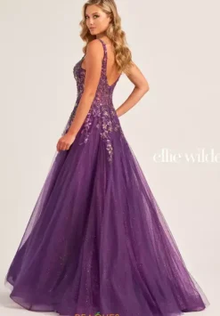 Long Dresses|Plus Sized Dresses^Ellie Wilde EW35242 Dark Purple