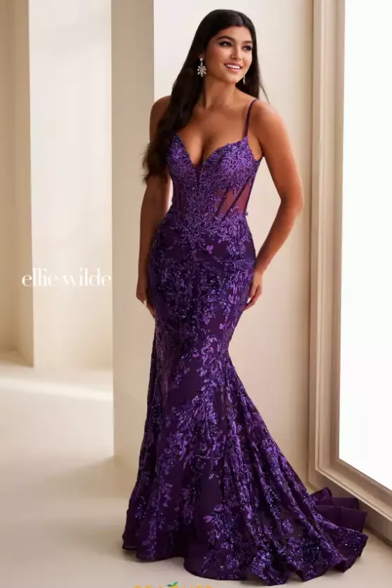 Plus Sized Dresses|Long Dresses^Ellie Wilde EW36003