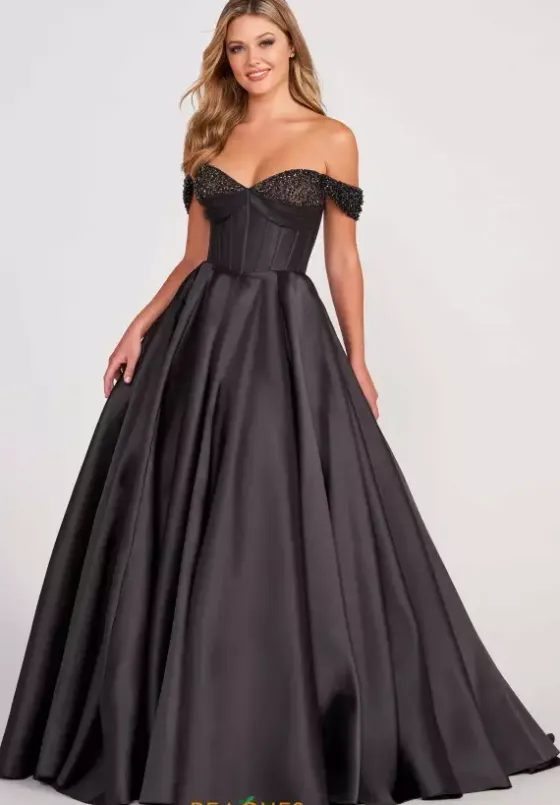 Ball Gowns|A Line^Ellie Wilde EW34118 Black