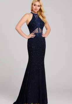 Fitted|Long Dresses^Ellie Wilde EW120035 Navy Blue