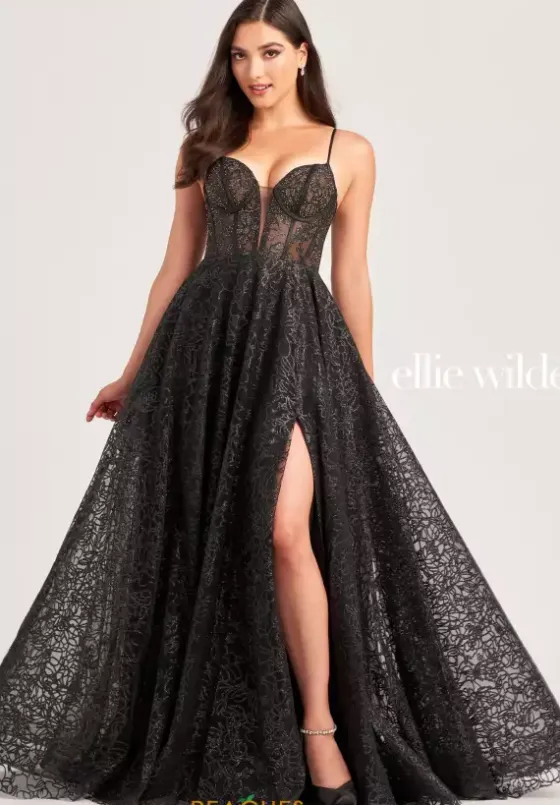 Ball Gowns|A Line^Ellie Wilde EW35216 Black