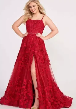 Long Dresses|Military Ball^Ellie Wilde EW34109 Wine