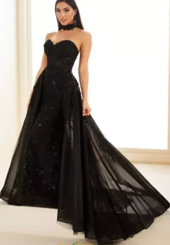 Long Dresses|Plus Sized Dresses^Ellie Wilde EW36028 Black