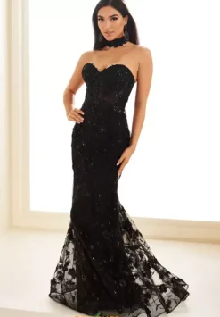 Long Dresses|Plus Sized Dresses^Ellie Wilde EW36028 Black