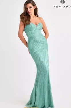 Fitted|Long Dresses^Faviana 11408