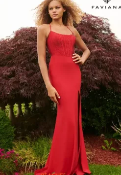 Fitted|Long Dresses^Faviana 11011