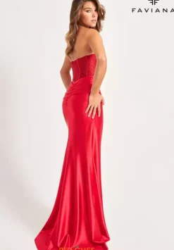Fitted|Long Dresses^Faviana 11009 Red