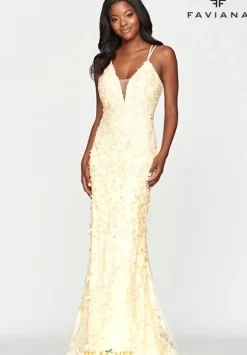 Fitted|Long Dresses^Faviana S10662 Buttercream
