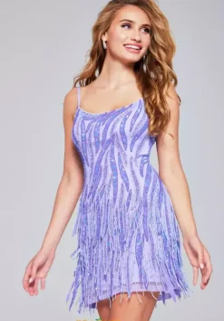 Short Homecoming Dresses|Wedding Guest^Jovani Fringe Sequins Fitted Dress 39628