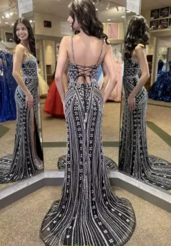 Long Dresses|Plus Sized Dresses^Jovani Fully Beaded Long Dress 43932