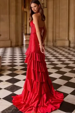 Military Ball|Plus Sized Dresses^Sherri Hill Halter Neckline Satin Dress 57618