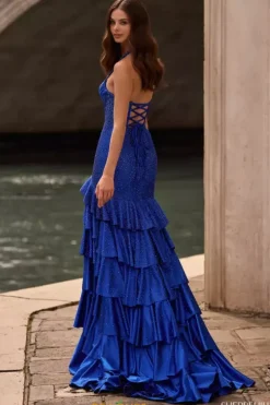 Military Ball|Plus Sized Dresses^Sherri Hill Halter Neckline Satin Dress 57618