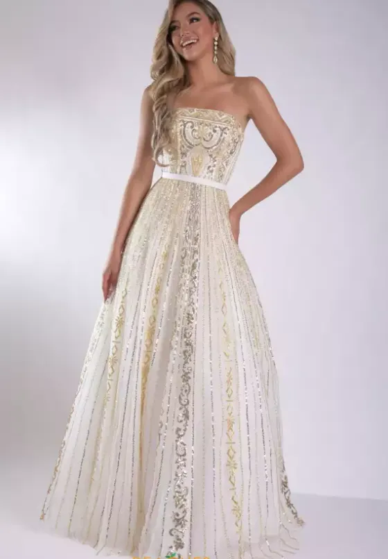 Sweet Sixteen|Pageant^Jasz Couture 7952 White/Gold