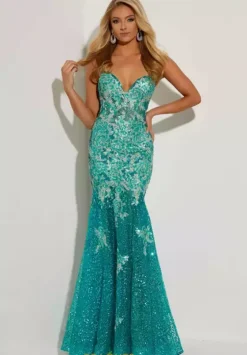 Fitted|Long Dresses^Jasz Couture 7420 Jade