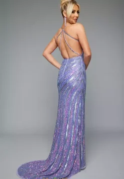 Fitted|Long Dresses^Jasz Couture 7647 Black/Gunmetal